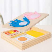 Early Childhood Mathematics Teaching Aids Montessori Two-In-One Finger Operation Sand Painting Game Toy Math Wooden Toys - Multicolor - View 7