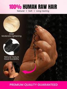 WOWANGEL 100% Human Raw Hair, Natural Black Curly Hair - Natural Black - View 7