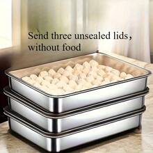Stainless Steel Airtight Food Storage Containers, Kitchen Food Storage Boxes With Lids, Stackable Refrigerator Organizer Trays, Stainless Steel Sealed Meat Storage Containers With Covers. Features Non-Stick Textured Bottom For Easy Cleaning. Suitable For Home, Restaurant, Picnic, Party, Etc. Great For Storing Fruits, Snacks, Dumplings, Meat, Vegetables, Raw And Cooked Foods. Especially Suitable For Christmas Parties. - Multicolor - View 9