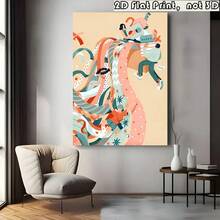 2D Flat, 1pc Wrapped Canvas Wall Art - Colorful Abstract Crowd Scene With Whimsical Characters, Vibrant Abstract Design, Living Room, Bedroom Decor, And Gifts Birthdays, Independence Day, Father'S Day, Canvas Wall Art Ready To Hang, 2D Flat - 1 - View 2