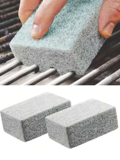 Bärbar grillrengöringsborste, värmebeständig skrapa, tar bort brända och rostfläckar, multifunktionell magisk svamp, grillrengöringssten, grillrengöringssten av vulkanisk sten, lämplig för kastruller, grillar, toaletter, badrum, kökshandfat, återanvändbara grillrengöringsverktyg, köksnödvändigt, utomhuscampingnödvändigt