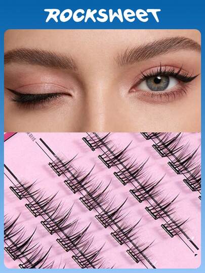  ROCK SWEET Cat-Eye Glueless False Eyelashes – Realistic Volume & Curl, Sectioned Design For A Defined, Fluttery Look