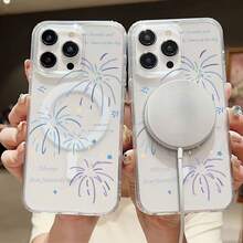 Fireworks Celebration Pattern Phone Case Compatible With Samsung Magnetic Phone Cases  17  16 Pro Max  15 Pro Max  13 And  12 Made Of TPU Material Providing Shock And Drop Protection A Great Gift For Family Friends Loved Ones Boyfriends/Girlfriends And For Christmas - Clear - View 1