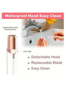 Facial Hair Removal For Women Electric Face Razor With LED Light, Painless Mini Shaver For Travel, Instant Results, Perfect Gift For Women, Ideal For Daily Use - trắng - Xem 2