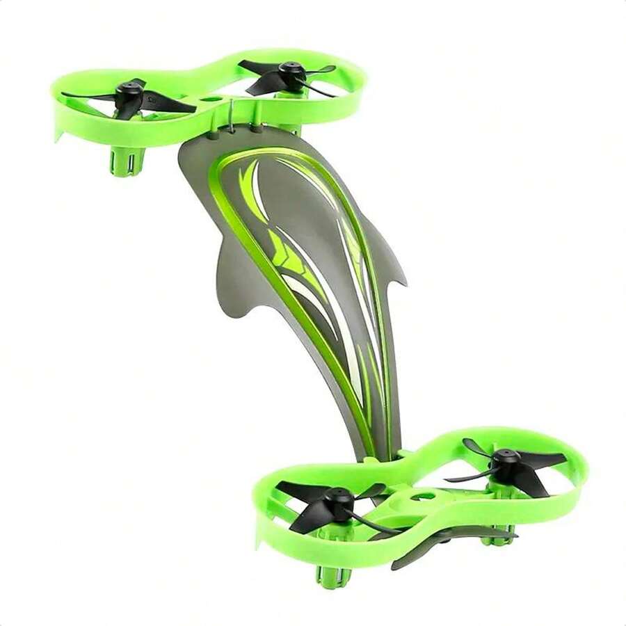 Lincky Dron Helicoptero Todo Terreno 3 En 1, Aire Agua Tierra, batería recargable usb - Verde - Ver 1