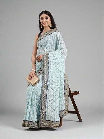 Georgette Traditional Saree, Cultural Wear For Women