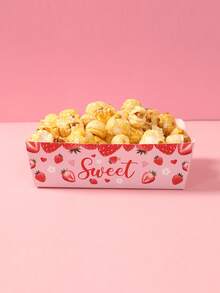 12pcs Strawberry Disposable Paper Trays, Snack Food Trays, Disposable Food Containers, Cookie Baking Trays, Popcorn Boxes, Strawberry Birthday Decor, 1st Birthday Decor, Birthday Decorations, Baby Shower Decor, Postpartum Care Items, Gender Reveal Party Decor, Outdoor Camping Supplies - Strawberry - View 10