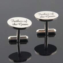 1 paire de boutons de manchette en cuivre à motif géométrique, série mariage printemps/automne, convient pour le marié, le beau-père, la belle-mère, les frères et sœurs, accessoires pour manchettes de chemise française - Argent - Voir 4