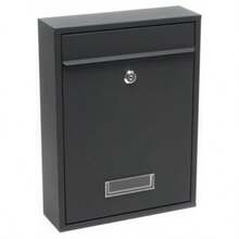 1PC Outdoor Lockable Mailbox With Key. This Large Wall-Mounted Mailbox Features A Security Lock To Ensure Secure Mail Collection. It Is Made Of Metal And Is Black In Color. - Black - View 9