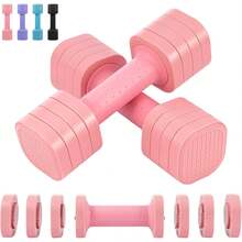 4-In-1 Adjustable Dumbbell Set, 2-5lbs, Quick-Lock Hand Weights For Home Workouts, Pilates, Strength Training For Women & Men - Pink - View 8