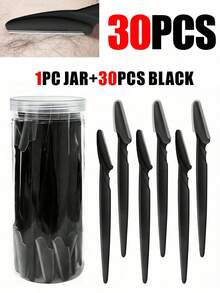 30pcs/Bottle Eyebrow Razor Set, Includes Storage Box, Facial Trimming Blades & Shaver, Suitable For Facial & Body Hair Removal, Essential Hair Salon, Beauty & Travel Accessory - Multicolor - View 14