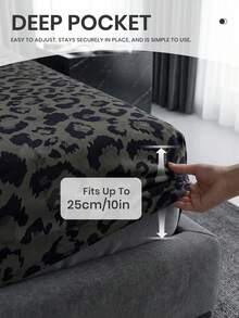 2/3件套印花床上用品套装（1件床单+1/2个枕套，不含枕芯），亲肤舒适床垫保护套，黑色豹纹床垫罩，柔软透气，多种尺寸可选，适用于单人床/双人床/大号床/特大号床，可机洗，家居装饰，卧室装饰，OEKO-TEX认证 - 彩色 - 查看 7