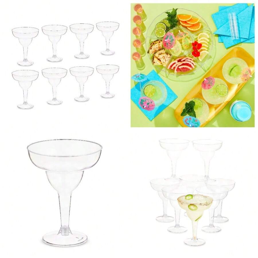 Clear Plastic Margarita Glasses, 10.8 Fl Oz, 8 Pieces, By - 1 - 查看 1