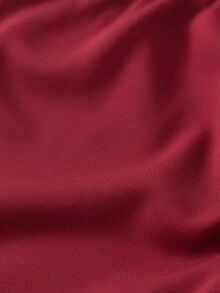 2pcs/Set Young Girl' Sweet Vibe Burgundy Bow Print Top, Fashionable Outfit - White - View 5