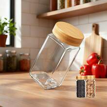 SAEIV Square Spice Jars Set [12/24/35 Pieces] With Bamboo Lid, 120ml Spice Jars With Labels, Spice Shaker Spice Jars Spice Container With Funnel, Empty Stickers, Cleaning Brush, Sieve - 2 Square Bottles With Bamboo Lids - View 2