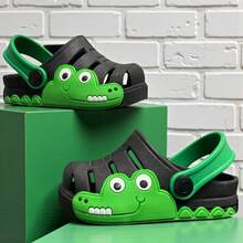 Sandalia Infantil para meninos Jacare babuche - Preto - Visão 1