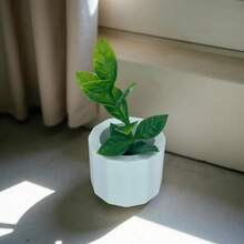 Kit Decorativo - 4 Mini Vasinhos Decorativos com Plantinhas Artificiais - Branco - Visão 5