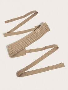 1pc Women Solid Color PU Twist Waist Belt, Boho Elegant Wide Belt, Suitable Dresses, Parties, Music Festivals - 棕色 - 查看 4
