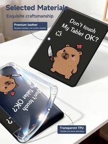 The One Holding The Knife, Capybara, Don't Touch My Tablet! Tablet Case Compatible With Air 11-Inch M3 2025 / M2 2024, Air 5th Generation 2022 , (A16) 11 Inch 11th Generation 2025,Compatible With Samsung Galaxy Tab,Kindle Paperwhite 12th Gen 2024, Clear Back ,Fashion Pattern Protective Case,Automatic Sleep And Wake-Up Function, Airbag Protection, Suitable For Gifts And Office Use - Multicolor - View 10