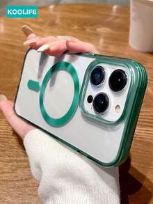 KOOLIFE Magnetic Wireless Charging Phone Case, CD Texture Acrylic Backboard, With Air Cushion Shock Absorption, Precise Cutouts, Anti-Dust Net, Compatible With IPhone 11/12/12 Pro/12 Plus/13/13 Pro/13 Pro Max/14/14 Pro/14 Pro Max/15/15 Plus/15 Pro/15 Pro Max/16/16 Plus/16 Pro/16 Pro Max/16e - Green - View 3