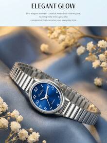 LIGE 时尚女士石英表，不锈钢表带，防水，适合日常佩戴，精致小巧的表盘，可调节表带 - 銀色 - 查看 6