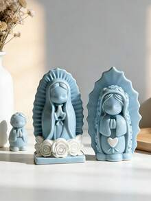 祈祷少女天使硅胶蜡烛模具 | 可重复使用易脱模香薰蜡烛模具，适用于家居装饰、节日礼物和婚礼回礼 - 祈禱少女模具 - 查看 1