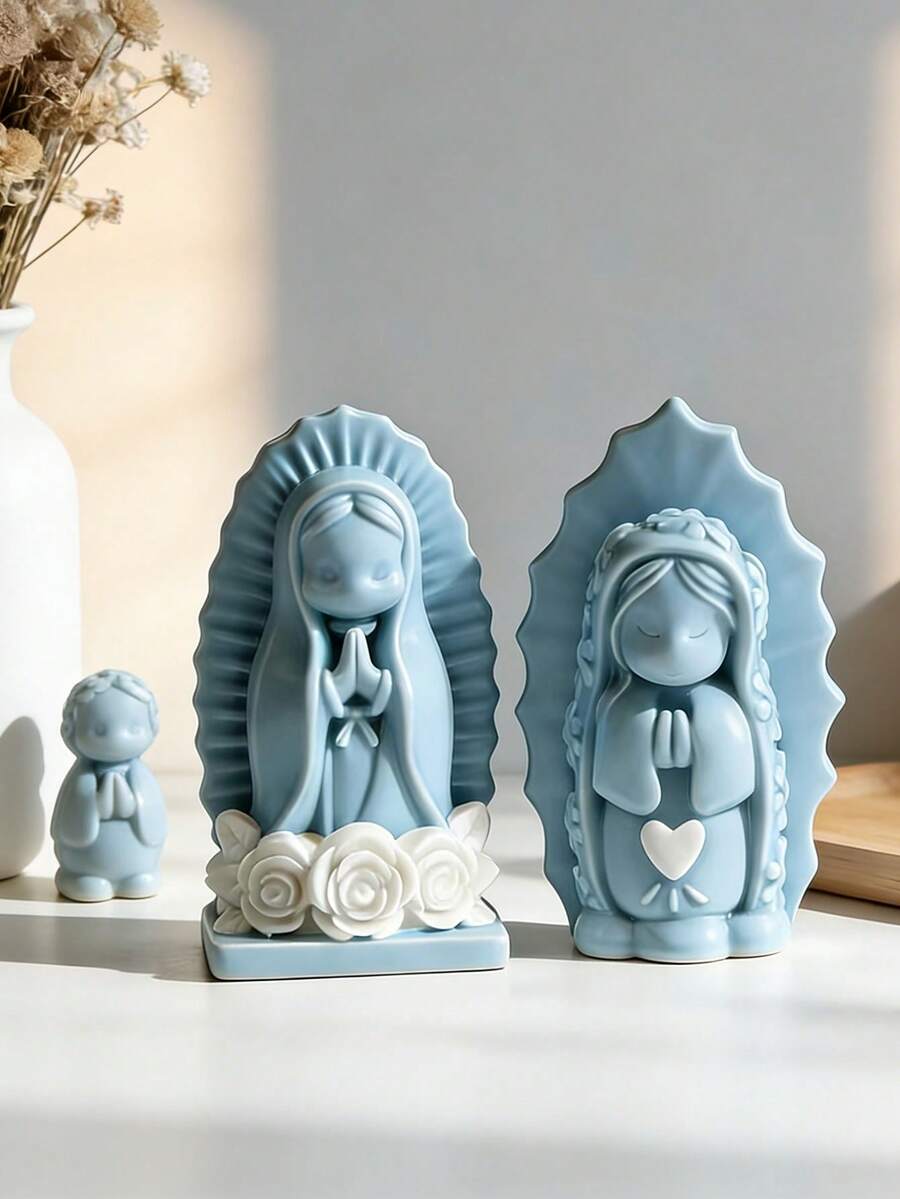 祈祷少女天使硅胶蜡烛模具 | 可重复使用易脱模香薰蜡烛模具，适用于家居装饰、节日礼物和婚礼回礼 - 祈禱少女模具 - 查看 1