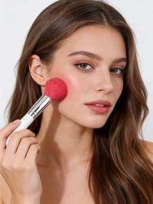 1支白色弧形散粉刷，可作修容刷、高光刷、腮红刷，大号圆形化妆刷，软毛化妆刷 - 白色 - 查看 7