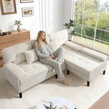 Sofas & Couches - Light Beige + Foam + 3 Seat + Foam - View 3