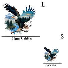 1 pieza/2 piezas/3 piezas Águila con alas extendidas, paisaje con impresión de transferencia de calor de alas de águila calva, para camiseta DIY, sudadera, jeans, sudadera con capucha, mochila, chaqueta, bolso, almohada - L+S - Ver 2