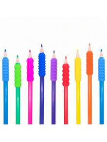 4个/14个/24个/28个 儿童硅胶笔套 感官笔套 纹理笔筒（颜色随机） - 彩色 - 查看 6