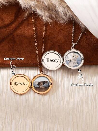 1pc Customized Minimalist Heart-Shaped Photo Necklace | Customized 1-2 Portrait & Letter O Chain Necklace | Customized Memorial Photo Locket Necklace | Customized Gift | Friend Necklace | Handmade Necklace | Customized Necklace | Anniversary Gift | Personalized Gift | Gift For Mother | Gift For Girlfriend | Minimalist Necklace | Birthday Gift | Wedding Gift | Memorial Gift | Customized Engraved Name Necklace