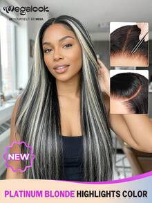 MEGALOOK Peluca larga rizada con efecto ombré y encaje frontal de moda - S1/613 - Ver 2