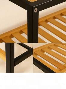 2/3 Estantes de madera y metal para zapatos, organizador de zapatos minimalista, económico y práctico para uso en el hogar/dormitorio, ahorra espacio, fácil de ensamblar, adecuado para el pasillo, la entrada - Especificaciones múltiples - Ver 3