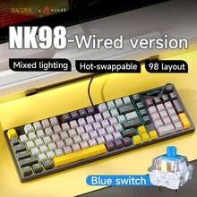 AJAZZ AKAZZ NK98 Wired Mechanical Keyboard ABS Three Pieces Translucent Keycap Metal Knob Hull Structure Green Axis/Red Axis Optional Full Key Hot-Swappable - Multicolor - View 11