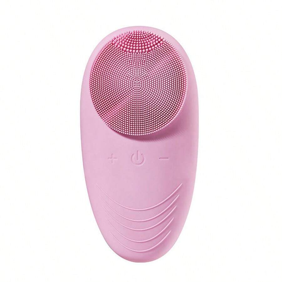Portable Electric Silicone Facial Cleanser With Waterproof Vibration Massage Function, 5 Modes, Deep Skin Exfoliating Facial Brush. - 粉色 - 查看 1