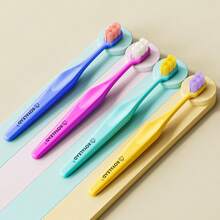 4pcs High Density Soft Bristle Toothbrushes, Suitable For Adults, Couples, Sensitive Gums, Home & Travel Use - Multicolor - View 4