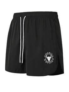 Pantalones cortos deportivos unisex, pantalones cortos casuales transpirables y de secado rápido para fitness y running de verano - Negro - Ver 3