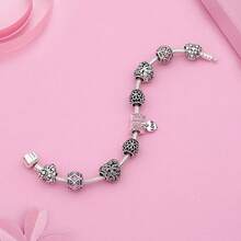 1 件粉色水晶爱心字母吊坠手链复古银色花朵爱心珠 DIY 首饰女士礼物 - 897 - 查看 4