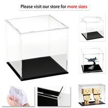 组装式亚克力展示盒 - 立式收纳架,适用于娃娃、收藏品和小雕像 - 透明立方体 - 黑色 - 查看 3