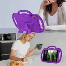 儿童平板电脑软壳，带挂绳支架，防摔保护套，适用于三星Galaxy/Fire平板电脑 - 紫羅蘭色 - 查看 8