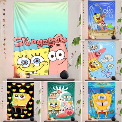 1pc Frameless Spongebob Classic Cartoon Wall Art Poster, Suitable For Bedroom, Living Room And Hallway, Wall Art, Wall Decor, Home Decor, Room Decor, Poster Gift, Birthday Graduation Home Decor, Decoration