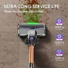 Vortisys Aspiradora inalámbrica V2, 500 W/60 kPa, 60 minutos de autonomía, batería recargable, filtración HEPA*3, tres niveles de potencia ajustables, tubo telescópico, ideal para pelo de mascotas y suelos duros. - Enchufe EU Tipo C(220-240V) - Ver 3