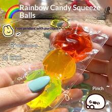 2026新款彩虹捏捏球，迷你软萌减压玩具，互动玩具，送给男孩、女孩、朋友、家人、生日、派对的完美礼物 - 彩色 - 查看 3