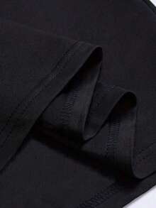 Men's Casual Versatile Minimalist Printed Short Sleeve T-Shirt - Black - View 5