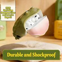 Handmade Uy Frogs Wireless Earphone Protector Case Cover for AirPods full range Weird Toad Earbuds Cases Compatible Design Covers Creative Animals Soft Anti-Scratch STYLE-R for airpods 4-013 - ESTILISTA - Ver 4