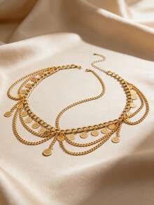Fashion Bohemian Style Gold And Silver Alloy Chain-Shaped Crystal Pendant Hairband Is A Beautiful Piece Of Jewelry Suitable For Women To Wear At Parties, Ramadan, Festival Events And Daily Occasions. It Is Also A Suitable Accessory For Students And An Ideal Jewelry For Women., Head Accessories, Headpiece, Head Jewelry - Multicolor - View 9