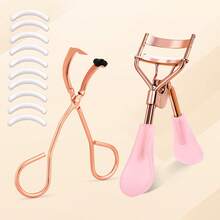 12 Stücke professioneller Wimpernzange-Set - beinhaltet 1 tragbare Wimpernzange, 1 partielle Wimpernzange mit 10 Silikonepolstern, Edelstahl-Wimpernzange, einfaches Kräuseln und Anheben der Wimpern, nicht schädigend, für Wimpernverlängerung und -kräuselung, unisex - Verschiedenfarbig - Übersicht 13