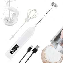 Rechargeable Handheld Milk Frother, 3-Speed Adjustable Electric Milk Frother, Handheld Drink Mixer, Milk Frother Wand, Suitable For Protein Powder & Beverages - Multicolor - View 15