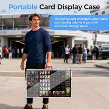 GCCSJ Display Case,Card Display Case For Shows, 34 In X 22 In Large Aluminum Cards Display Case, Portable Card Display Case With Anti Theft Lock For Sports Cards, TCG, Jewelry Exhibition - 1PC - View 3